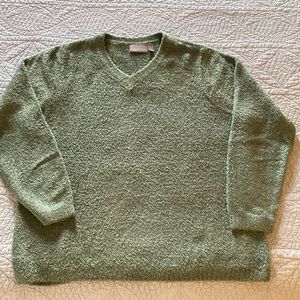 Croft & Barrow V-neck pull over sweater. Women’s size 1X. Color is green.